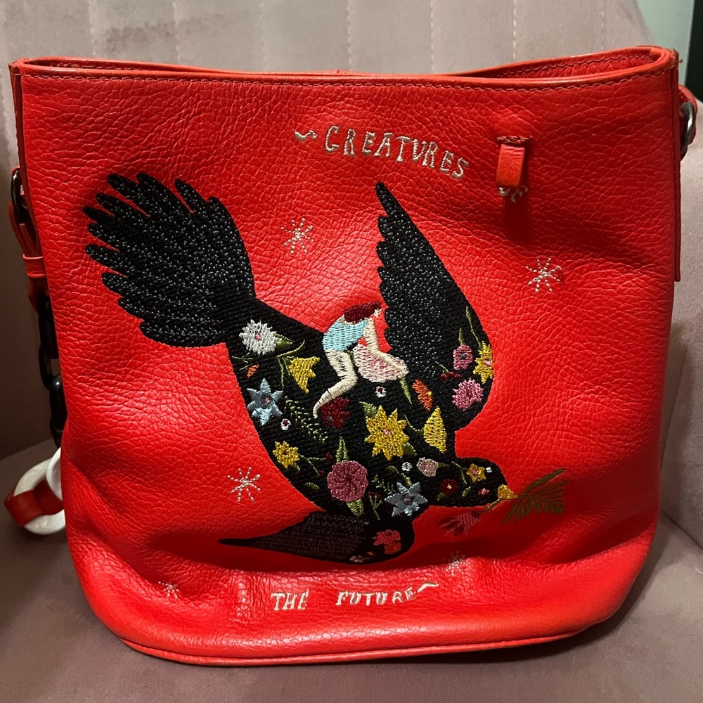Gorgeous red Min & Mon handbag purse “creatures of the future” ✨